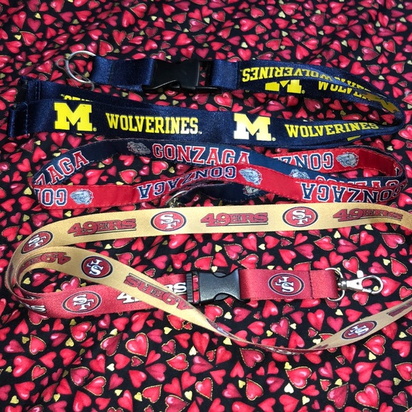 3 lanyards. SF 49ers. Wolverines. Gonzaga - Picture 2 of 2